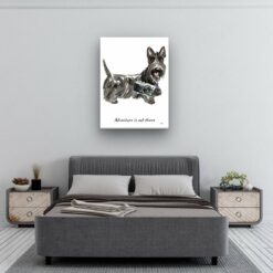 Adventure is out there Scottish Terrier dog canvas print illustration. Pre-stretched wall art ready to hang 11 adventure is out there portrait canvas scottish terrier 30x40 bedroom