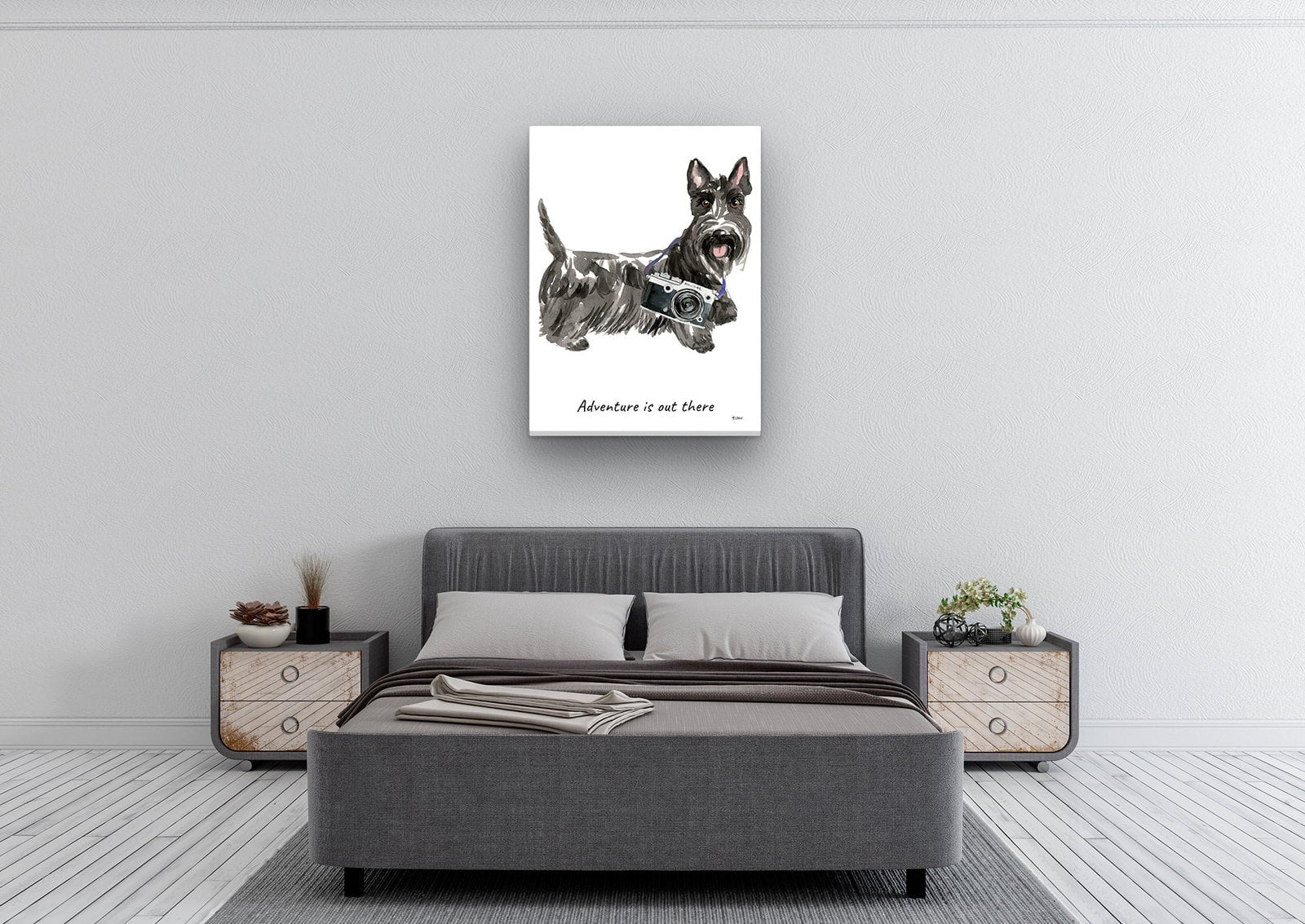 Adventure is out there Scottish Terrier dog canvas print illustration. Pre-stretched wall art ready to hang 6 Adventure is out there Scottish Terrier dog canvas print illustration. Pre-stretched wall art ready to hang - Image 4