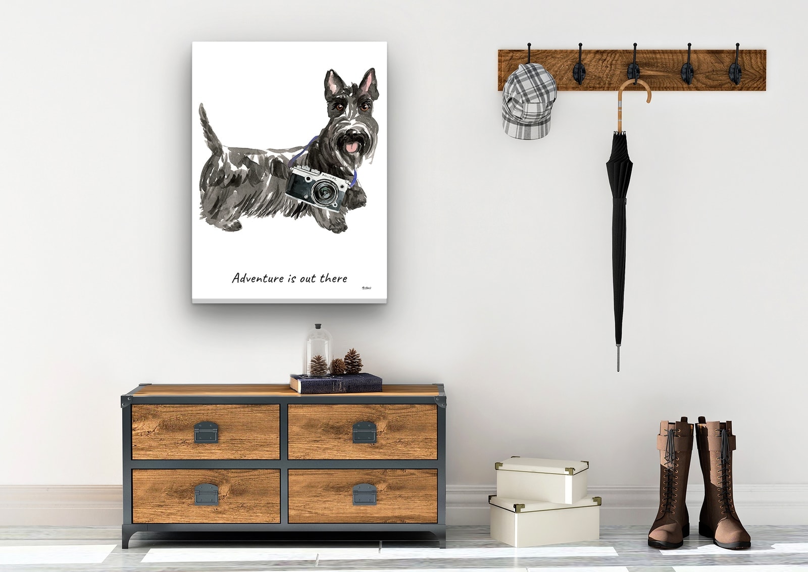 Adventure is out there Scottish Terrier dog canvas print illustration. Pre-stretched wall art ready to hang 7 Adventure is out there Scottish Terrier dog canvas print illustration. Pre-stretched wall art ready to hang - Image 5