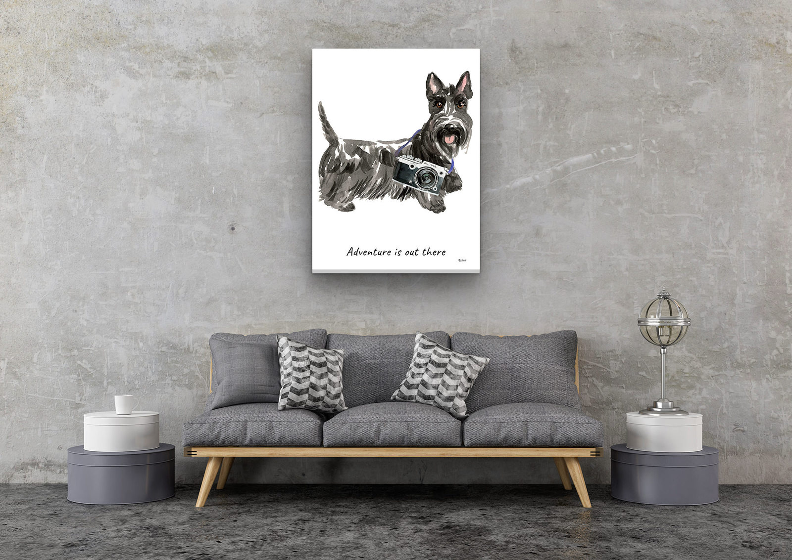 Adventure is out there Scottish Terrier dog canvas print illustration. Pre-stretched wall art ready to hang 8 Adventure is out there Scottish Terrier dog canvas print illustration. Pre-stretched wall art ready to hang - Image 6