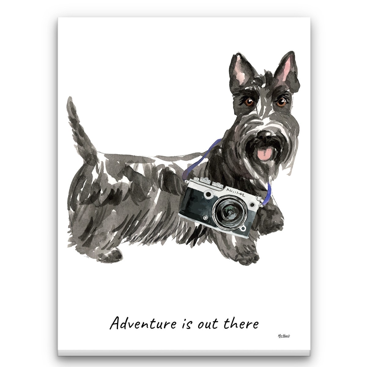Adventure is out there Scottish Terrier dog canvas print illustration. Pre-stretched wall art ready to hang 3 Adventure is out there Scottish Terrier dog canvas print illustration. Pre-stretched wall art ready to hang