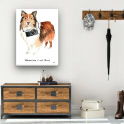adventure is out there portrait canvas shetland sheepdog 30x40 hall