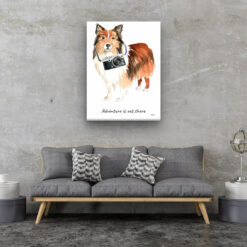 adventure is out there portrait canvas shetland sheepdog 30x40 living room