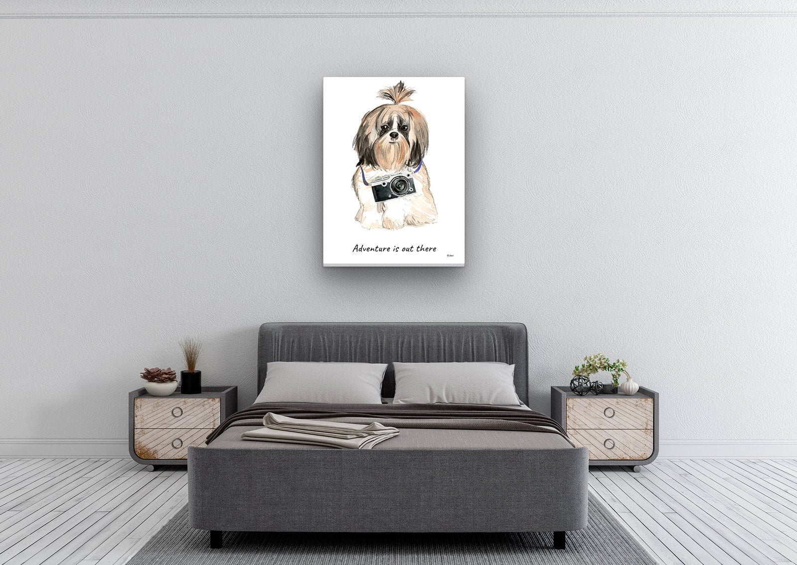 Adventure is out there Shih tzu Long hair dog canvas print illustration. Pre-stretched wall art ready to hang 6 Adventure is out there Shih tzu Long hair dog canvas print illustration. Pre-stretched wall art ready to hang - Image 4