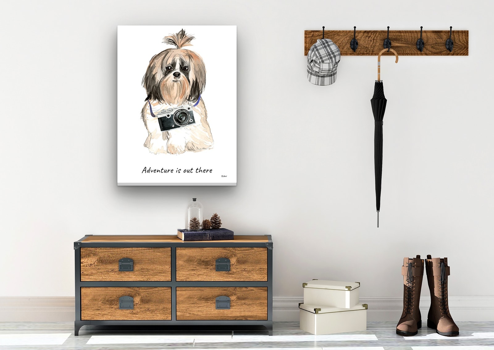 Adventure is out there Shih tzu Long hair dog canvas print illustration. Pre-stretched wall art ready to hang 7 Adventure is out there Shih tzu Long hair dog canvas print illustration. Pre-stretched wall art ready to hang - Image 5