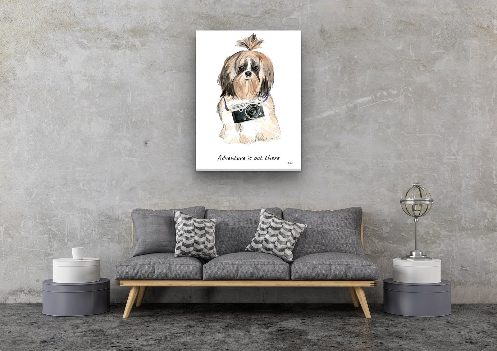 Adventure is out there Shih tzu Long hair dog canvas print illustration. Pre-stretched wall art ready to hang 8 Adventure is out there Shih tzu Long hair dog canvas print illustration. Pre-stretched wall art ready to hang - Image 6