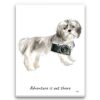 Adventure is out there Shih tzu Short hair dog canvas print illustration. Pre-stretched wall art ready to hang 1 adventure is out there portrait canvas shih tzu short hair print front view