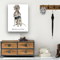Adventure is out there Weimaraner dog canvas print illustration. Pre-stretched wall art ready to hang 12 adventure is out there portrait canvas weimaraner 30x40 hall