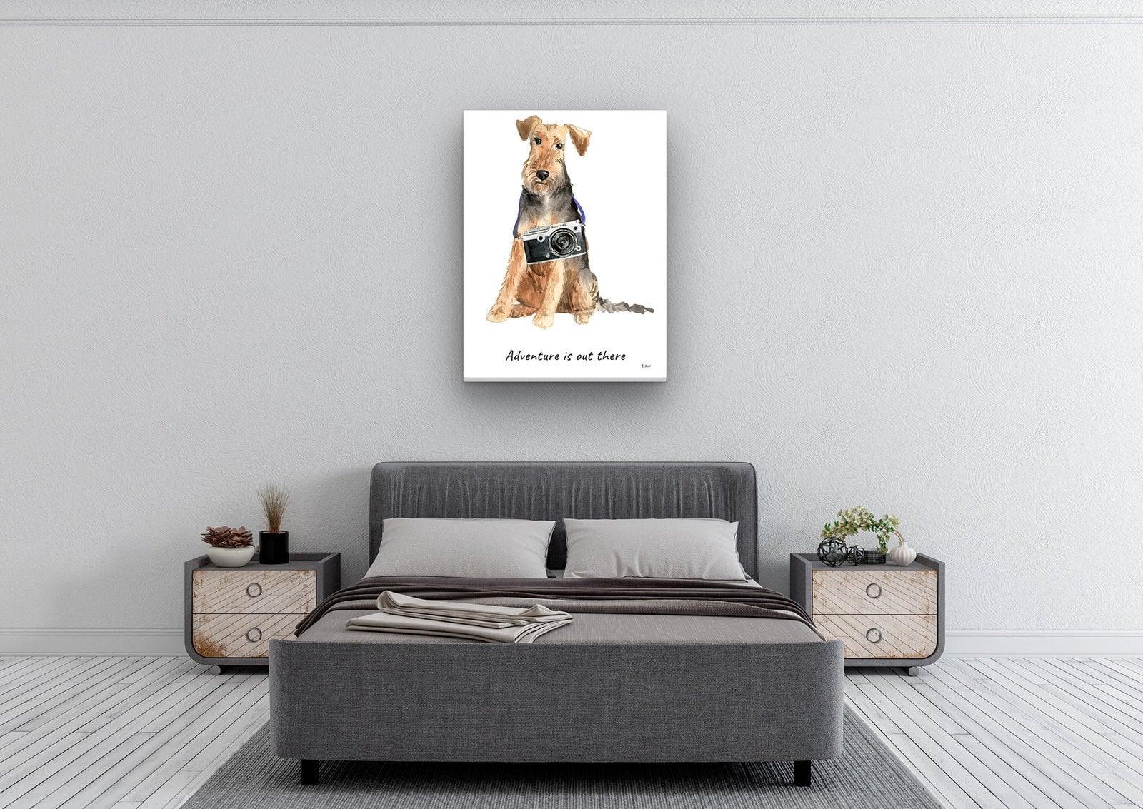 Adventure is out there Welsh Terrier dog canvas print illustration. Pre-stretched wall art ready to hang 6 Adventure is out there Welsh Terrier dog canvas print illustration. Pre-stretched wall art ready to hang - Image 4