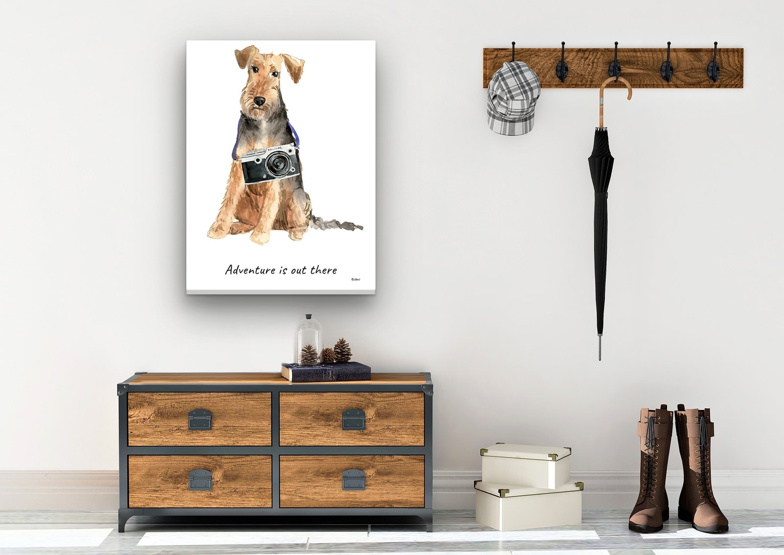 Adventure is out there Welsh Terrier dog canvas print illustration. Pre-stretched wall art ready to hang 7 Adventure is out there Welsh Terrier dog canvas print illustration. Pre-stretched wall art ready to hang - Image 5