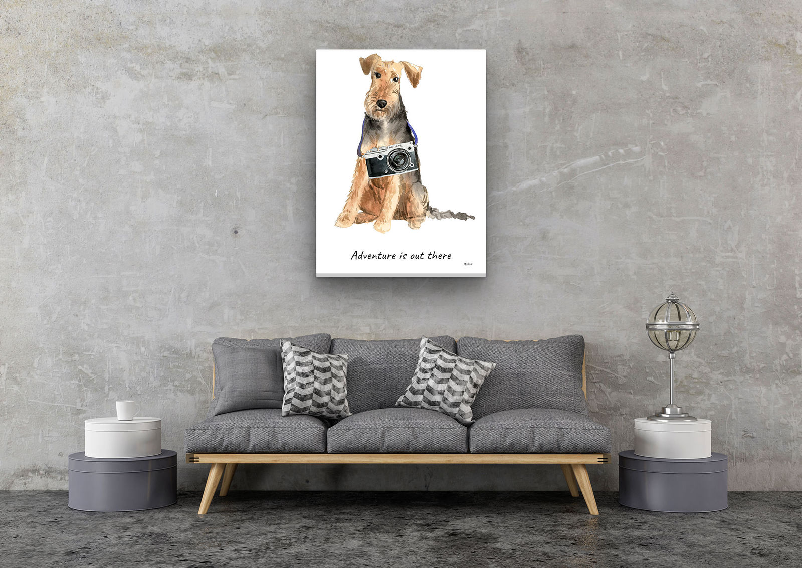 Adventure is out there Welsh Terrier dog canvas print illustration. Pre-stretched wall art ready to hang 8 Adventure is out there Welsh Terrier dog canvas print illustration. Pre-stretched wall art ready to hang - Image 6