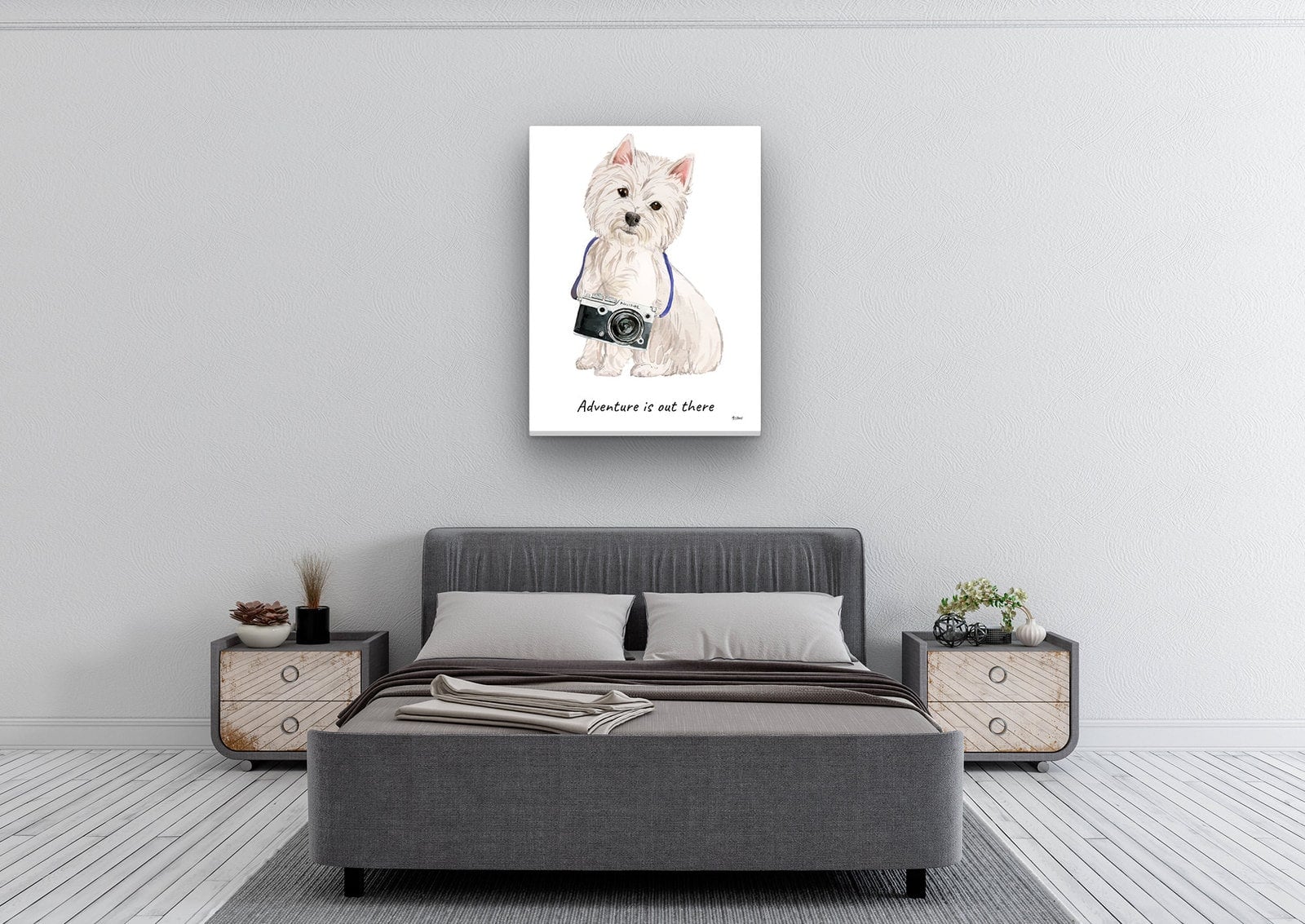 Adventure is out there Westie dog canvas print illustration. Pre-stretched wall art ready to hang 6 Adventure is out there Westie dog canvas print illustration. Pre-stretched wall art ready to hang - Image 4