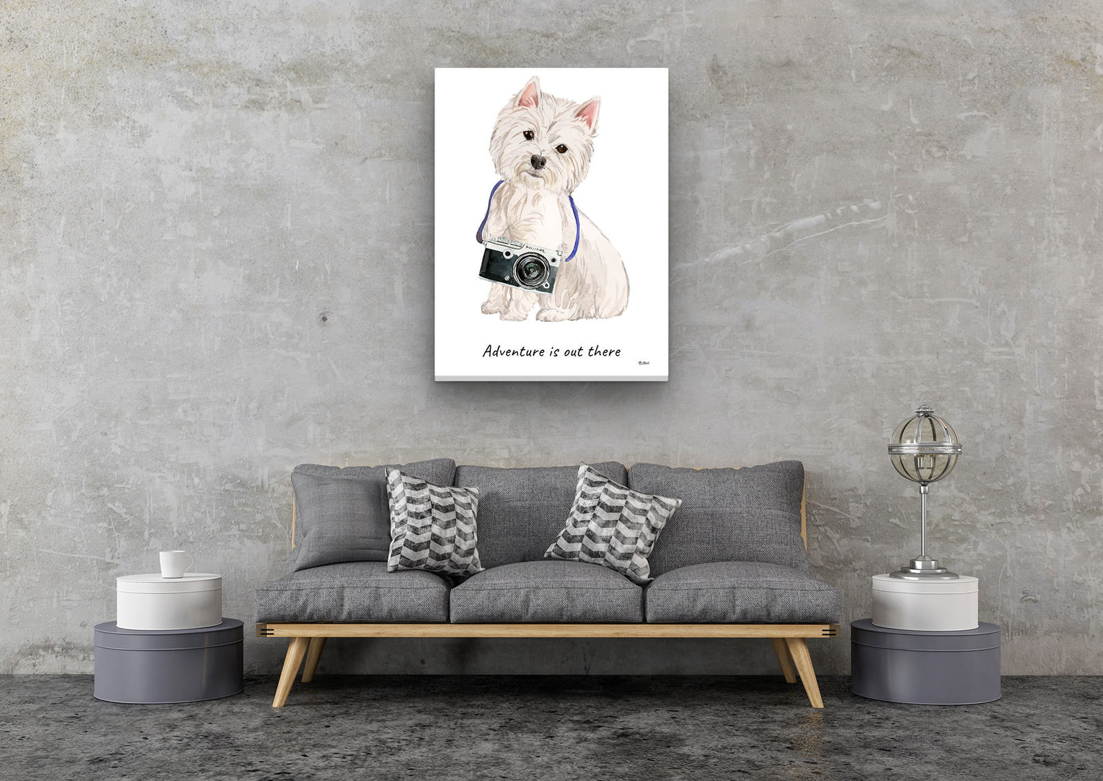 Adventure is out there Westie dog canvas print illustration. Pre-stretched wall art ready to hang 8 Adventure is out there Westie dog canvas print illustration. Pre-stretched wall art ready to hang - Image 6