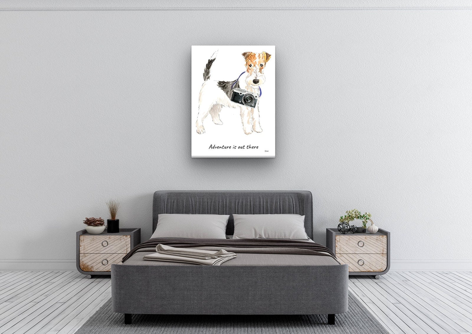 Adventure is out there Wire Haired Fox Terrier dog canvas print illustration. Pre-stretched wall art ready to hang 6 Adventure is out there Wire Haired Fox Terrier dog canvas print illustration. Pre-stretched wall art ready to hang - Image 4