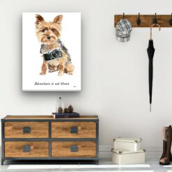 adventure is out there portrait canvas yorkshire terrier 30x40 hall