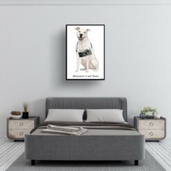 adventure is out there portrait print american staffordshire terrier 28x40 bedroom