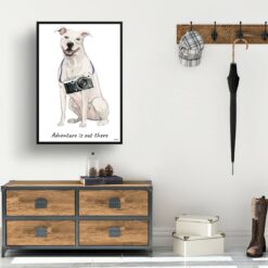 adventure is out there portrait print american staffordshire terrier 28x40 hall