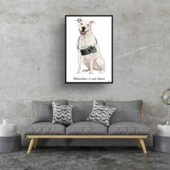 adventure is out there portrait print american staffordshire terrier 28x40 living room