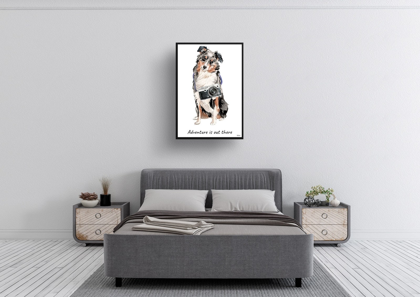 Adventure is out there Australian Shepherd dog print illustration. Framed & un-framed wall art 6 Adventure is out there Australian Shepherd dog print illustration. Framed & un-framed wall art - Image 4