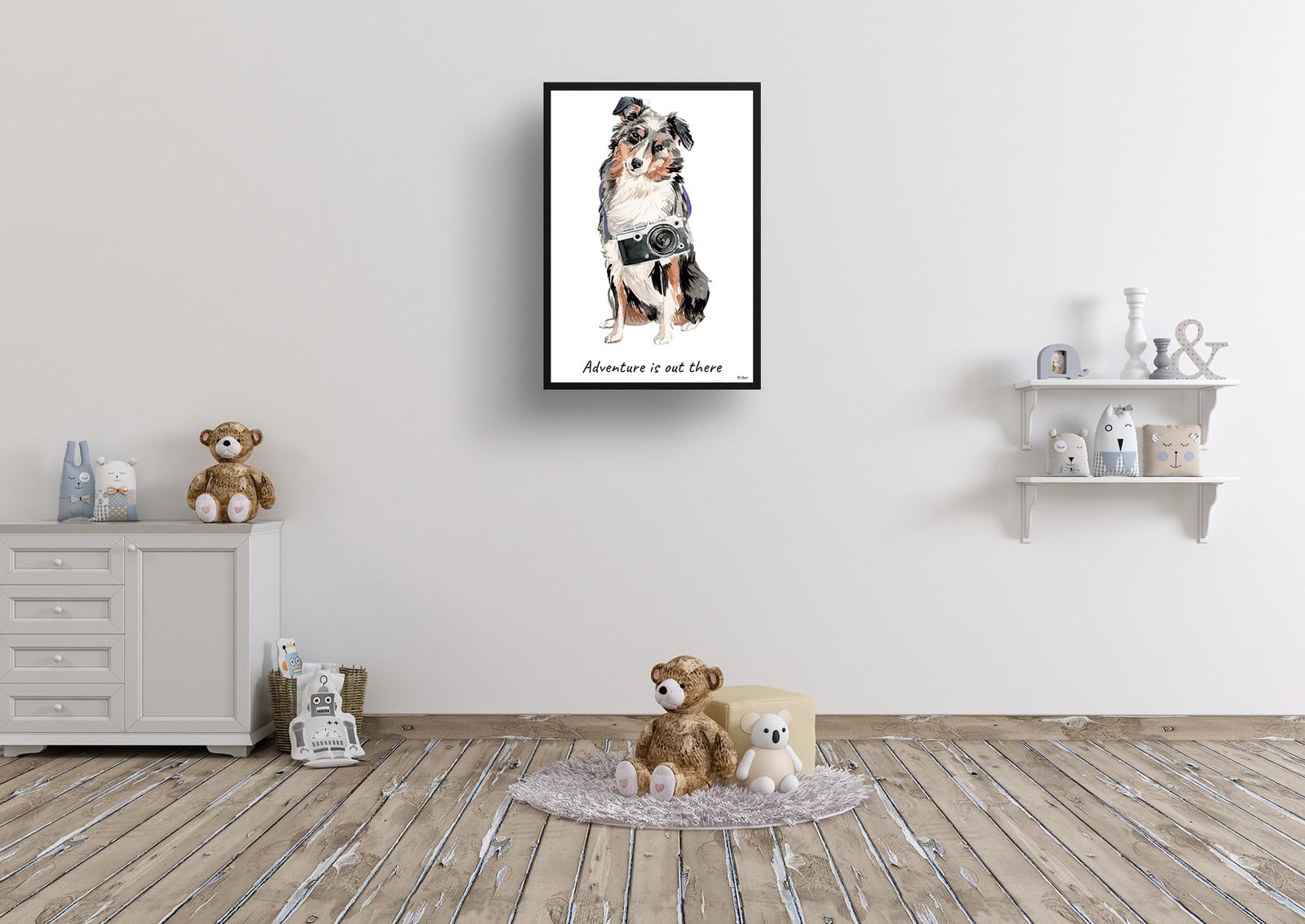Adventure is out there Australian Shepherd dog print illustration. Framed & un-framed wall art 8 Adventure is out there Australian Shepherd dog print illustration. Framed & un-framed wall art - Image 6