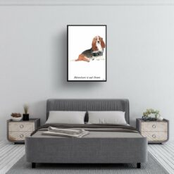 Adventure is out there Basset Hound dog print illustration. Framed & un-framed wall art 13 Adventure is out there Basset Hound dog print illustration. Framed & un-framed wall art - Image 4