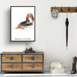 Adventure is out there Basset Hound dog print illustration. Framed & un-framed wall art 14 Adventure is out there Basset Hound dog print illustration. Framed & un-framed wall art - Image 5