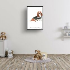 Adventure is out there Basset Hound dog print illustration. Framed & un-framed wall art 15 Adventure is out there Basset Hound dog print illustration. Framed & un-framed wall art - Image 6