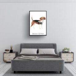 Adventure is out there Beagle dog print illustration. Framed & un-framed wall art 13 adventure is out there portrait print beagle 28x40 bedroom