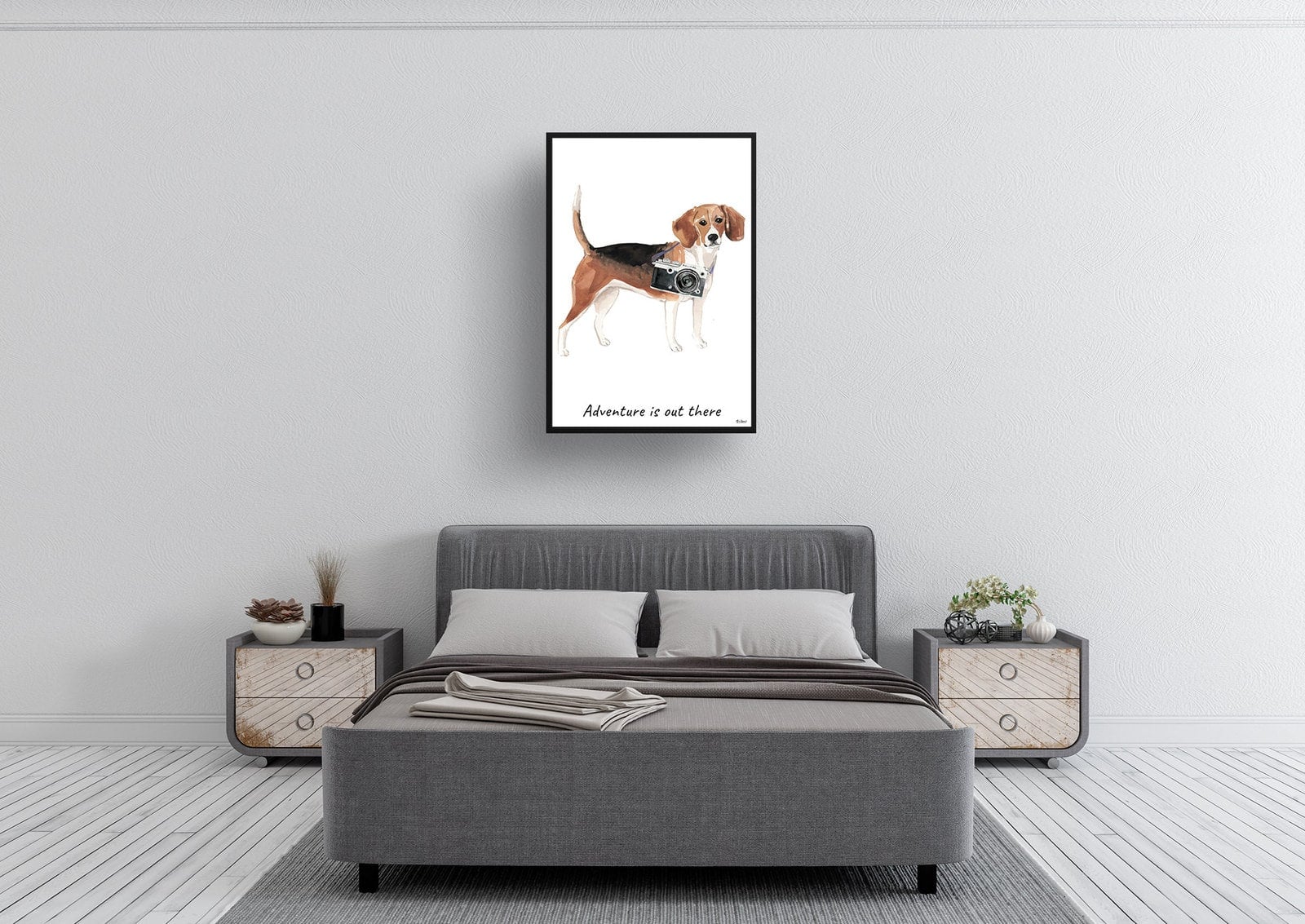 Adventure is out there Beagle dog print illustration. Framed & un-framed wall art 6 Adventure is out there Beagle dog print illustration. Framed & un-framed wall art - Image 4