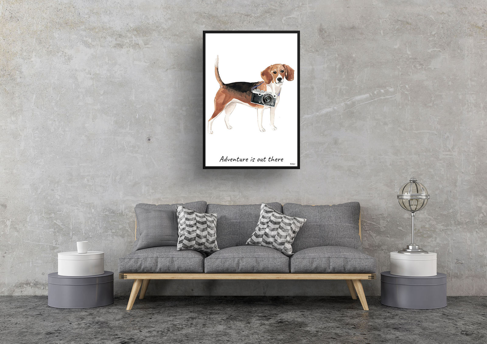 Adventure is out there Beagle dog print illustration. Framed & un-framed wall art 9 Adventure is out there Beagle dog print illustration. Framed & un-framed wall art - Image 7