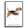 adventure is out there portrait print beagle front view