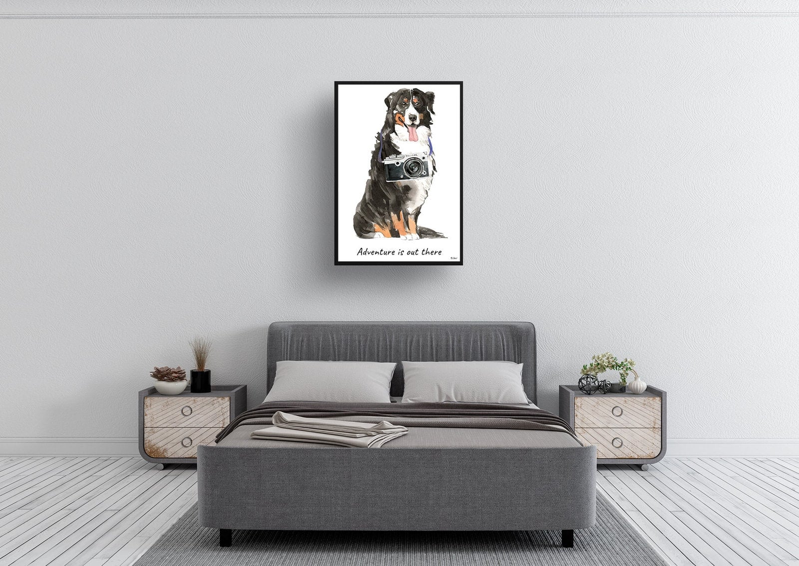 Adventure is out there Bernese Mountain Dog dog print illustration. Framed & un-framed wall art 6 Adventure is out there Bernese Mountain Dog dog print illustration. Framed & un-framed wall art - Image 4