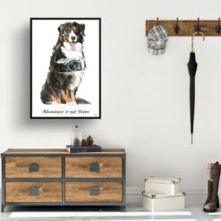 Adventure is out there Bernese Mountain Dog dog print illustration. Framed & un-framed wall art 14 adventure is out there portrait print bernese mountain dog 28x40 hall