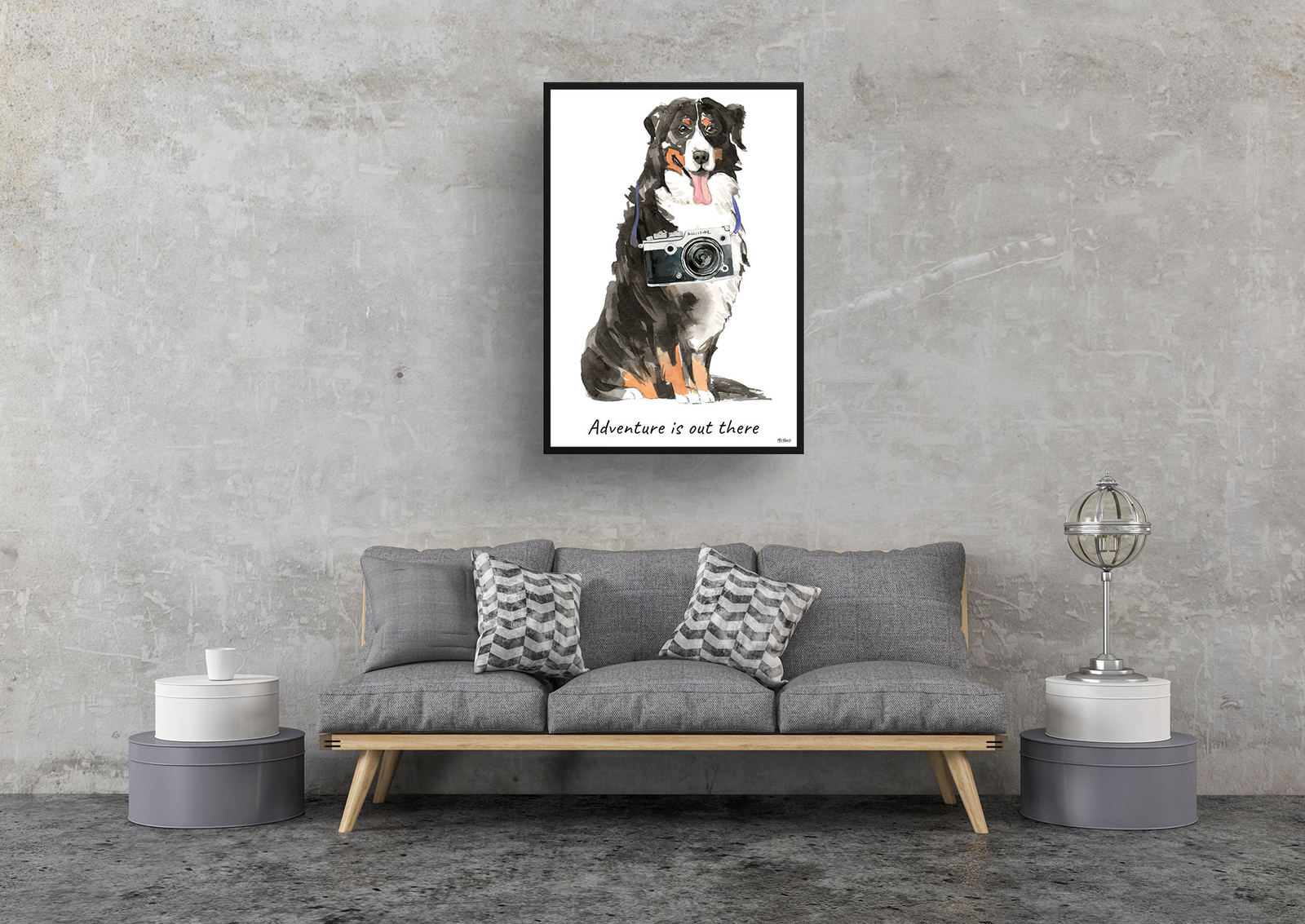 Adventure is out there Bernese Mountain Dog dog print illustration. Framed & un-framed wall art 9 Adventure is out there Bernese Mountain Dog dog print illustration. Framed & un-framed wall art - Image 7