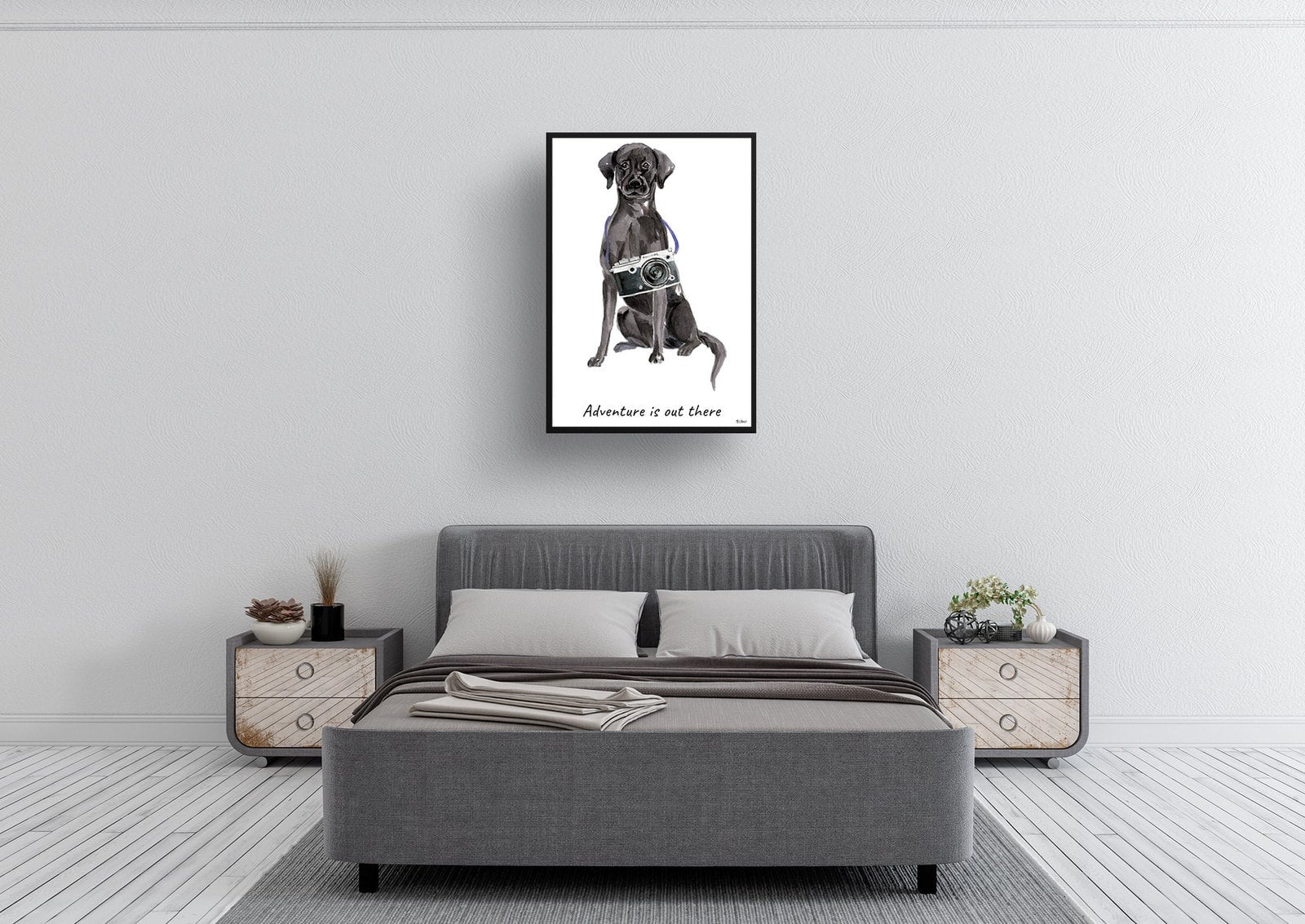 Adventure is out there Black Lab dog print illustration. Framed & un-framed wall art 6 Adventure is out there Black Lab dog print illustration. Framed & un-framed wall art - Image 4