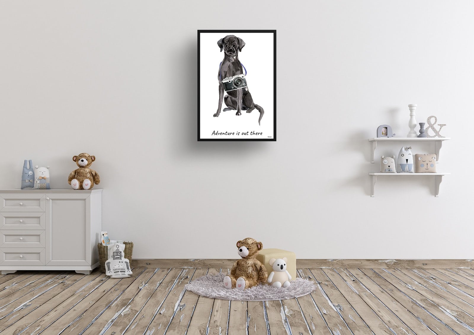 Adventure is out there Black Lab dog print illustration. Framed & un-framed wall art 8 Adventure is out there Black Lab dog print illustration. Framed & un-framed wall art - Image 6
