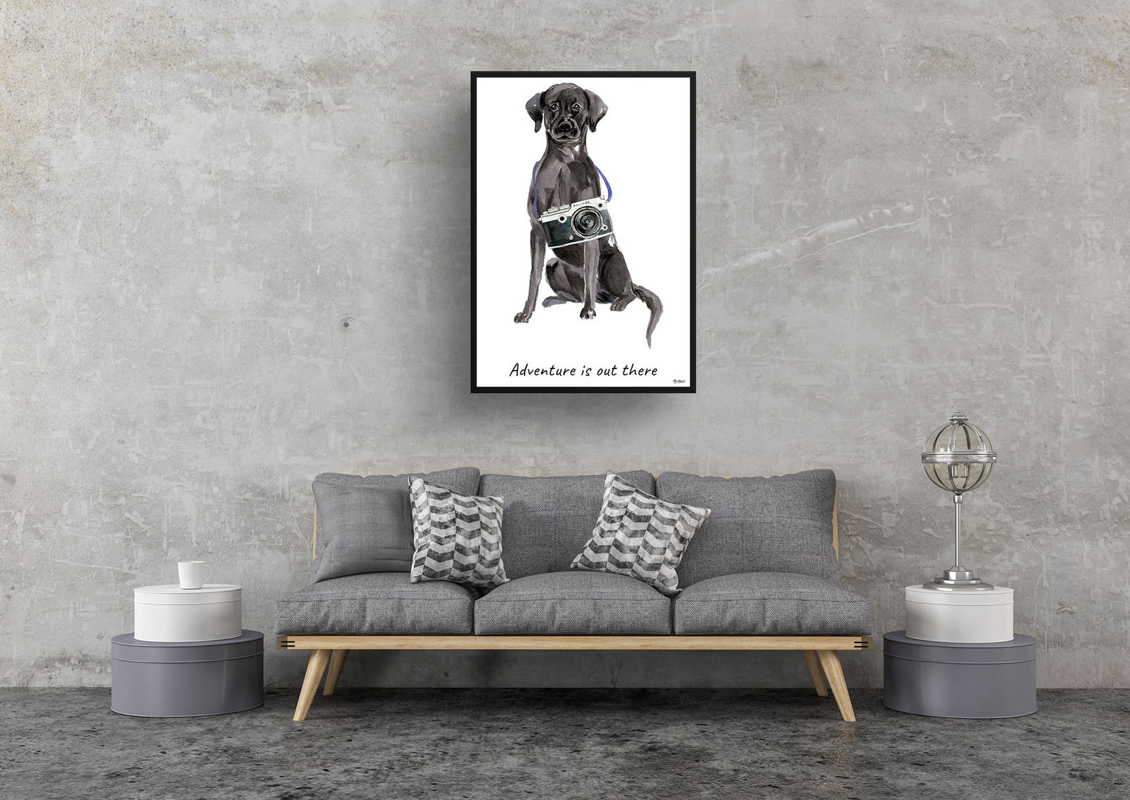 Adventure is out there Black Lab dog print illustration. Framed & un-framed wall art 9 Adventure is out there Black Lab dog print illustration. Framed & un-framed wall art - Image 7
