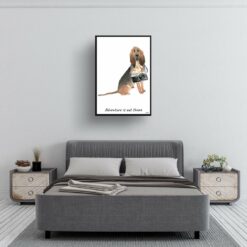Adventure is out there BloodHound dog print illustration. Framed & un-framed wall art 13 adventure is out there portrait print bloodhound 28x40 bedroom
