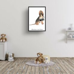 Adventure is out there BloodHound dog print illustration. Framed & un-framed wall art 15 adventure is out there portrait print bloodhound 28x40 kids room