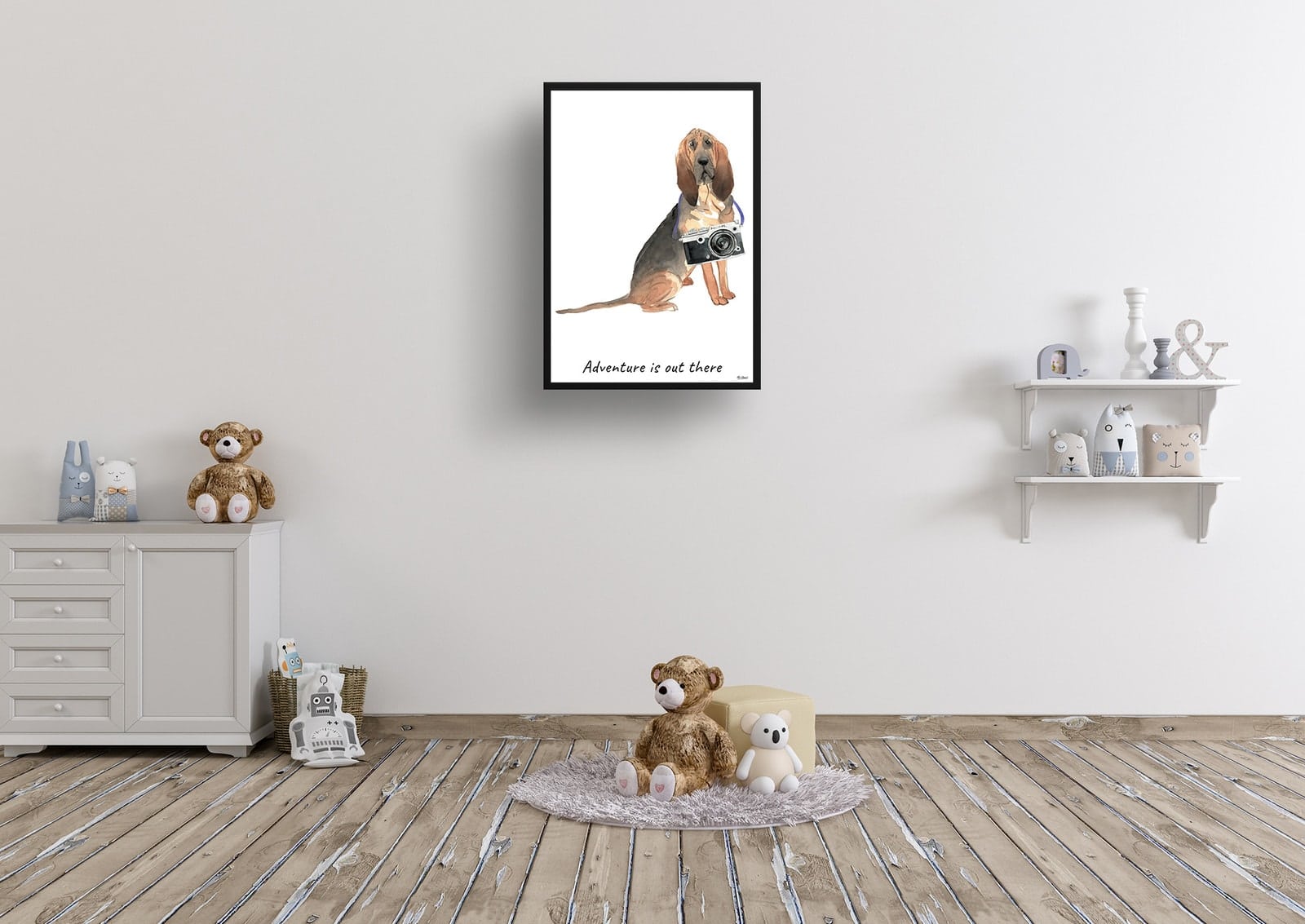 Adventure is out there BloodHound dog print illustration. Framed & un-framed wall art 8 Adventure is out there BloodHound dog print illustration. Framed & un-framed wall art - Image 6