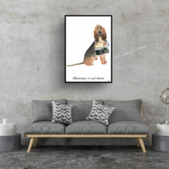 Adventure is out there BloodHound dog print illustration. Framed & un-framed wall art 16 adventure is out there portrait print bloodhound 28x40 living room
