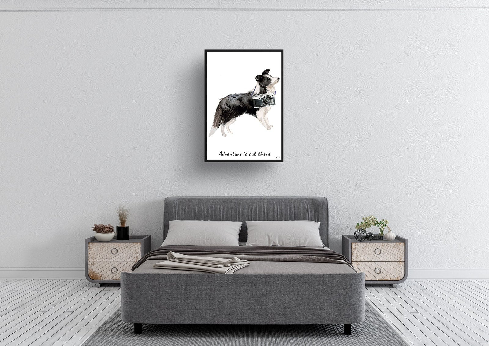 Adventure is out there Border Collie dog print illustration. Framed & un-framed wall art 4 Adventure is out there Border Collie dog print illustration. Framed & un-framed wall art - Image 3
