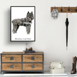 adventure is out there portrait print bouvier des flandres 28x40 hall