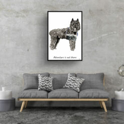 adventure is out there portrait print bouvier des flandres 28x40 living room