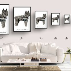 adventure is out there portrait print bouvier des flandres size comparison