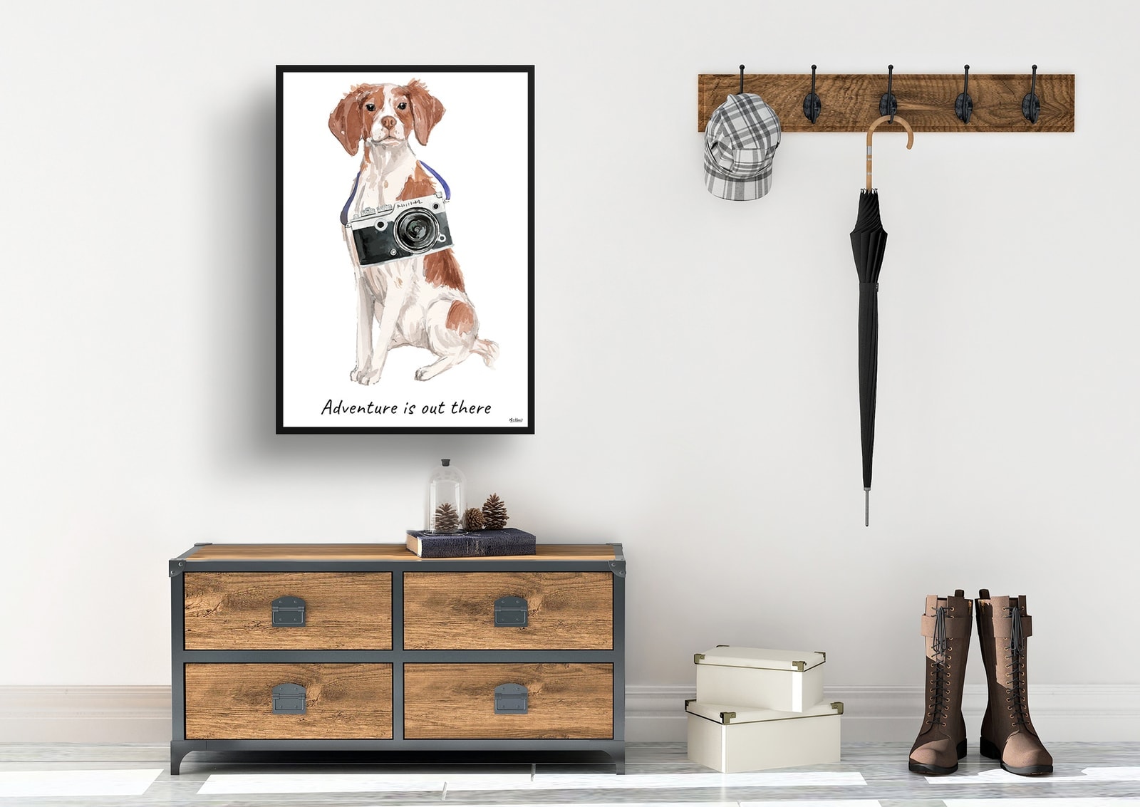 Adventure is out there Brittany dog print illustration. Framed & un-framed wall art 7 Adventure is out there Brittany dog print illustration. Framed & un-framed wall art - Image 5