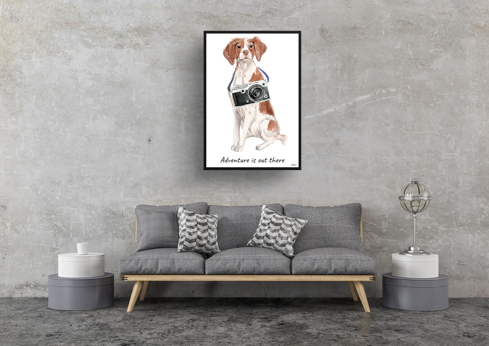 Adventure is out there Brittany dog print illustration. Framed & un-framed wall art 9 Adventure is out there Brittany dog print illustration. Framed & un-framed wall art - Image 7