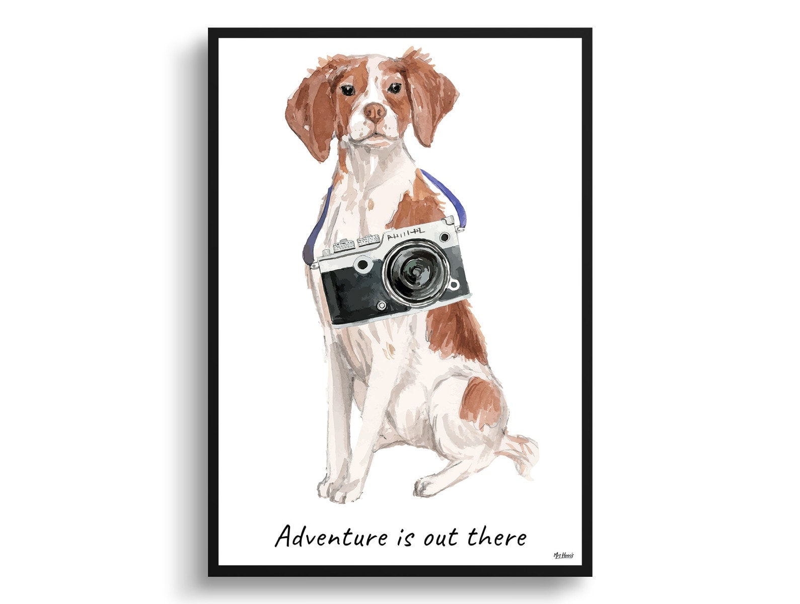 Adventure is out there Brittany dog print illustration. Framed & un-framed wall art 3 Adventure is out there Brittany dog print illustration. Framed & un-framed wall art