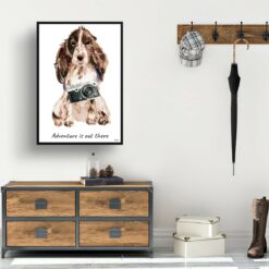 Adventure is out there Brown Cocker Spaniel dog print illustration. Framed & un-framed wall art 14 adventure is out there portrait print brown cocker spaniel 28x40 hall