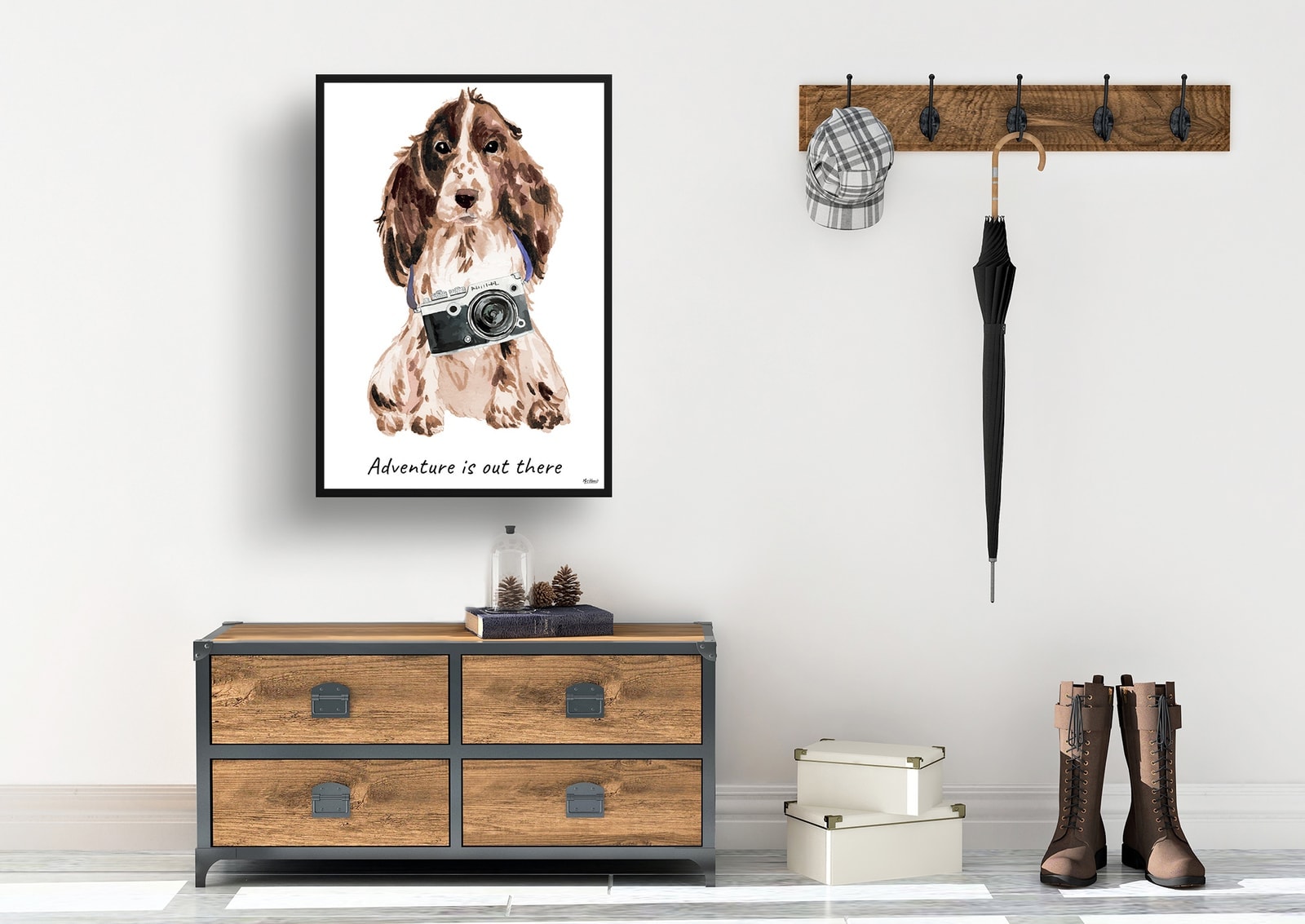 Adventure is out there Brown Cocker Spaniel dog print illustration. Framed & un-framed wall art 7 Adventure is out there Brown Cocker Spaniel dog print illustration. Framed & un-framed wall art - Image 5